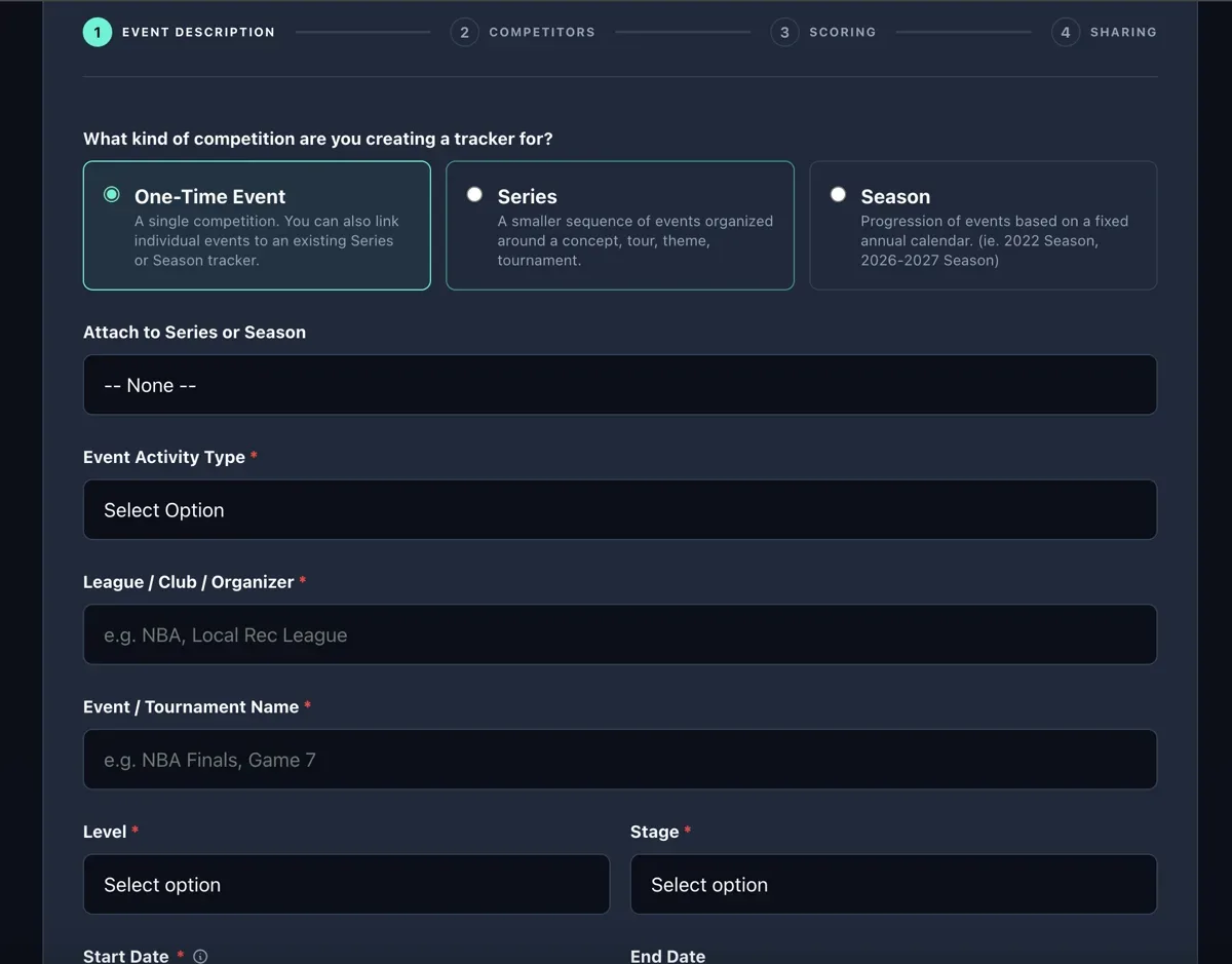 Custom tracker configuration